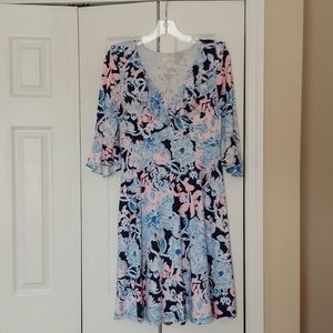 Lilly Pulitzer Stirling Dress Bright Navy Amore Please Size Small Style 001144